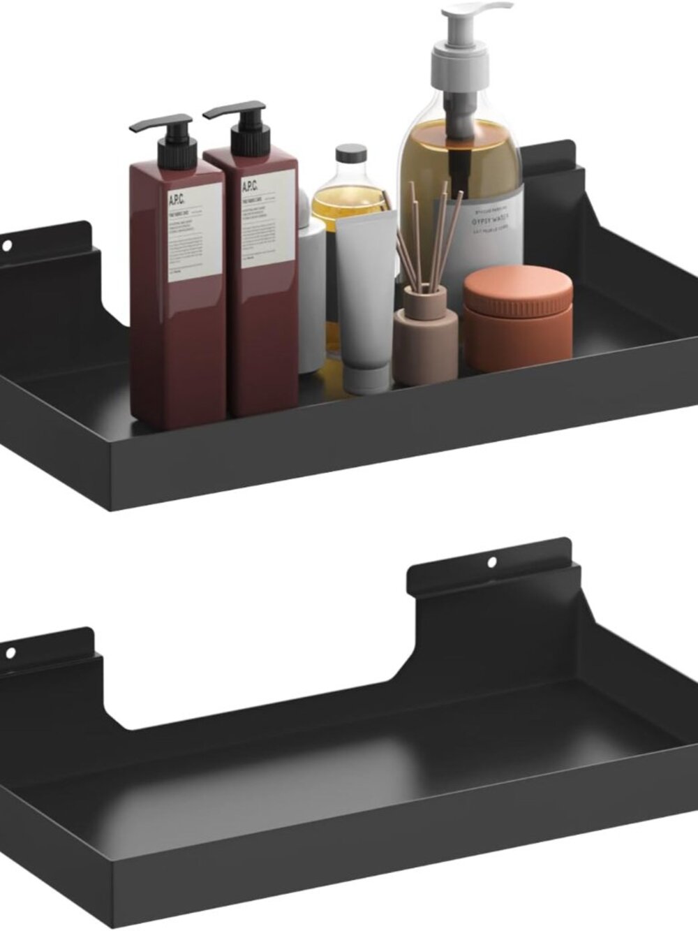 16 x 8 Inch Metal Slatwall Shelves, 2‑Pack, Slatwall Accessories